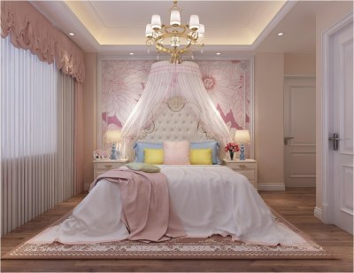 简欧女儿房公主房3D模型下载